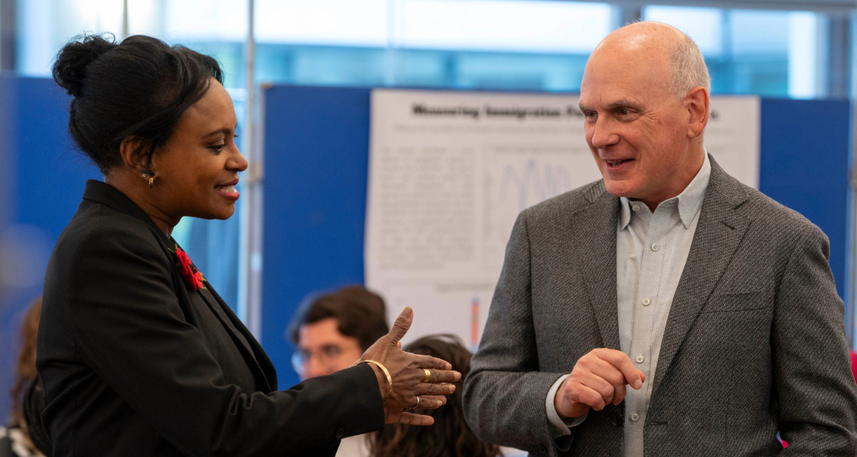 Dan Bader and Victoria University President Dr. Rhonda McEwen.