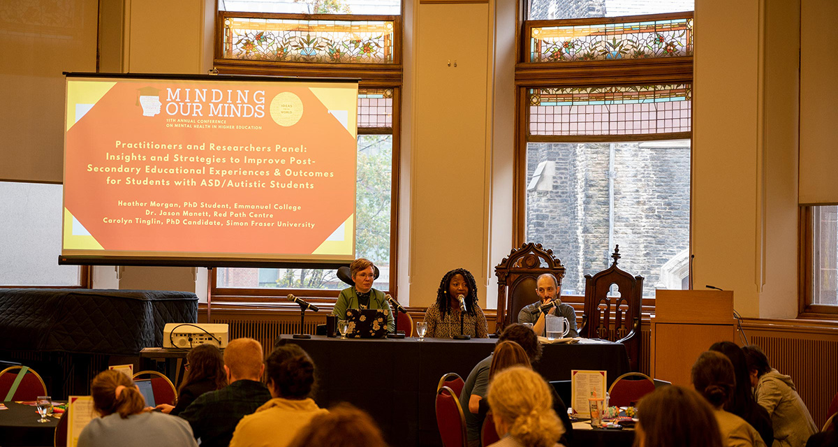 (L-R) Heather Morgan, Carolyn Tinglin and Dr. Jason Manett sit speak to an audience in Old Vic.